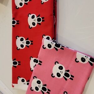 1 yd red panda fabric and one Fat Quarter pink panda fabric